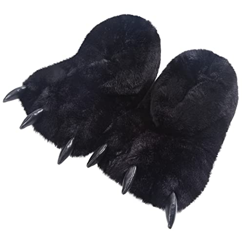 Animal Paw Slippers Plush Warm Home Closed Back Shoes Fluffy Funny Furry Claw for Kids Boys Girls Adults Women Cosplay Holiday Indoor Winter