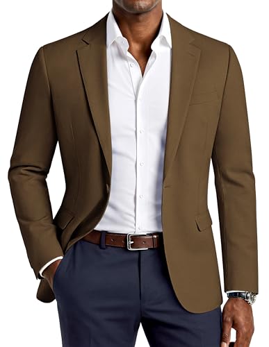 PJ PAUL JONES Mens Lightweight Suit Jacket Casual Regular Fit Sport Coat One Button Western Stretch...