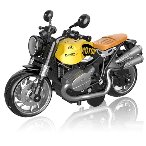 MLcnleS Pull-Back Motorcycle Toys, Friction Powered Motorbikes with Lights & Sounds & Pull Back Action, Gift for Boys Girls Kids Age 3-12