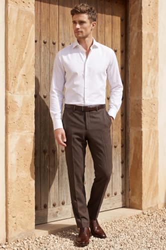 Image of Louis Philippe Men's Slim Fit Mid Rise Premium Fabric Checks Formal Trouser