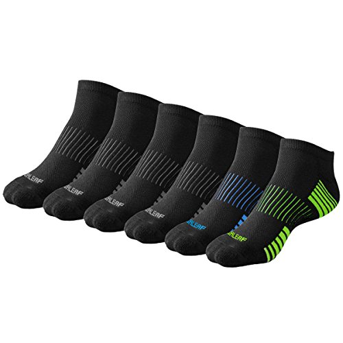 Baleaf Men's 6 Pack Running Athletic Cushion Low Cut Socks 4-1-1,M
