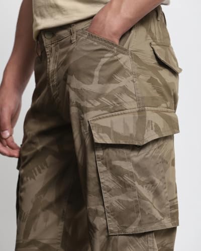 Image of MUFTI Khaki Slim Fit Cargo Trousers