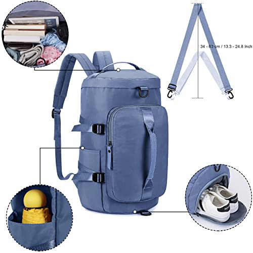 Sports Gym Bag For Men Women, Smith Travel Duffel Totes Bag Lightweight Backpack Carry On Luggage Bags With Shoes Compartment Adjustable Strap For Yoga Swimming Waterproof Dance Bag For Weekend(Blue) #TOP4