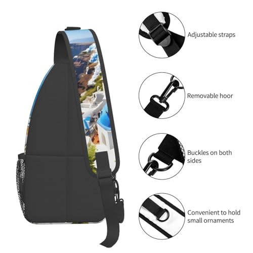 Mochila cruzada con estampado de vista marítima griega miniatura 5