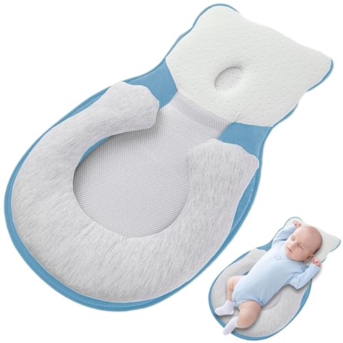 Almohada de cuña para bebés para recién nacido 15 ° ergonómico anti reflujo almohada recién nacida con forma de oso con forma de nido de bebé para alimentación de botellas, dormir, lactancia materna