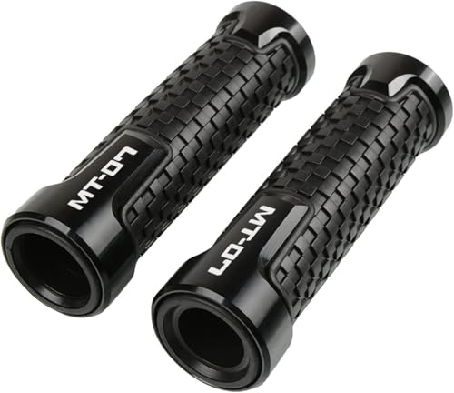 Motorrad Zubehor Griffe 7/8" 22mm Für MT07 mt 07 MT-07 2015 2016 2017 2018 2019 2020 rutschfeste Lenkergriffe (Schwarz)