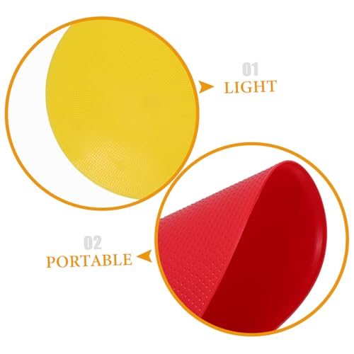 KICHOUSE Tennis Court Line Markers Soccer Boundary Discs 4pcs Plastic Flat Disc Markers Training Pad for School Sports Field Red Versatile Sports