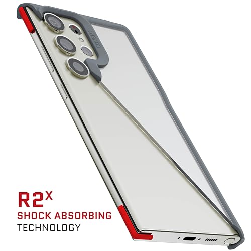 Image of Ghostek Covert Galaxy S23 Ultra Clear Case with Military Grade Shockproof Protection, Non-Slip Grip, Protective Silicone Phone Cover Designed for 2023 Galaxy S23 Ultra (6.8 inch) (Gray)
