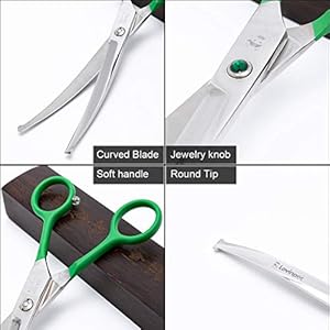 LovinPet Pet 7″ Curved Scissor Right/Left-Handed Pet Round-Tip Grooming 6CR Stainless Steel Safety trimming shears for Dogs and Cats (Easy use Curved Scissor)