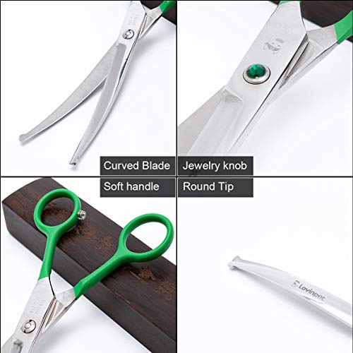 LovinPet Pet 7″ Curved Scissor Right/Left-Handed Pet Round-Tip Grooming 6CR Stainless Steel Safety trimming shears for Dogs and Cats (Easy use Curved Scissor) LovinPet Pet 7″ Curved Scissor Right/Left-Handed Pet Round-Tip Grooming 6CR Stainless Steel Safety trimming shears for Dogs and Cats (Easy use Curved Scissor)
