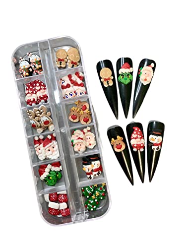 Set 24Pcs & 48Pcs 3D Acrylic Christmas Nail Art Charms-