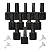 Yebeauty Nail Polish Bottles, 8ml Small Empty Plastic Refillable Nail Polish Bottles with Brush Cap & Funnels, Pack of 12 - Black