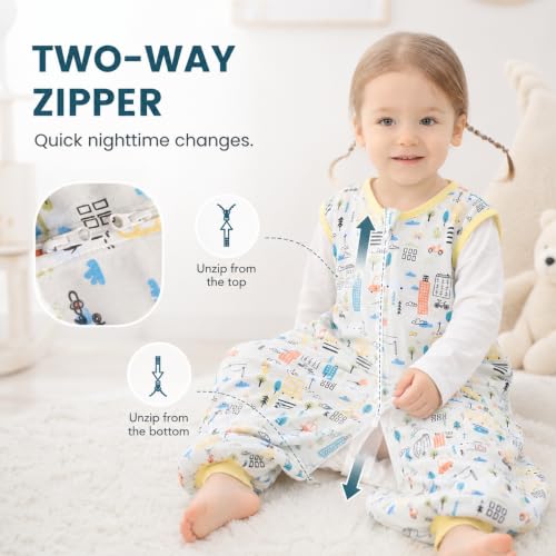 Image of HOMEAL Sleep Sack, 2t-3t Toddler Sleeping Sack with Legs, Sleeveless Baby Sleep Sack for Early Walkers