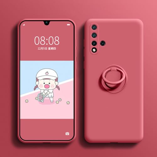 Coque silicone liquide pour Samsung S20 FE magnétique finition rose rouge premium