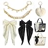Amarys Hearth 5PCS Tote Bag Decor Kit, Bow & Ocean Style Chain & Fluffy Bag Accessories, Compatible with YETI Camino 20/35/50 Carryall Bogg Tote Bags