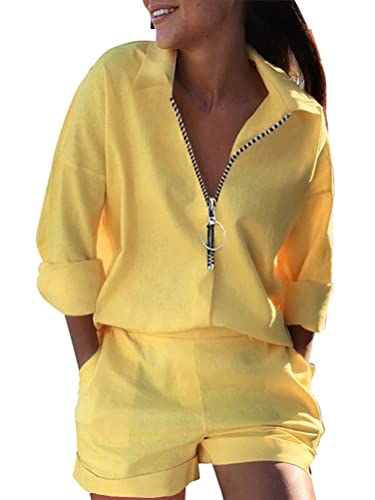 Damen Hosenanzug 2-teilig - Crop Top & Weite Hose Sommer Set