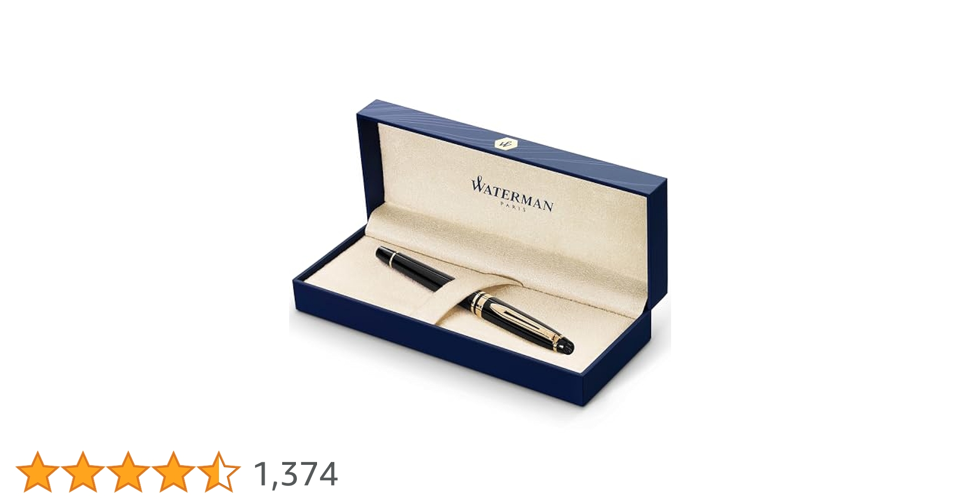Amazon | Waterman Expert Gold Trim Fountain Pen - Black