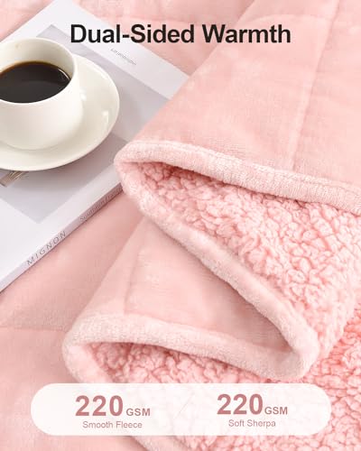 Super Fuzzy Soft Sherpa Fleece Weighted Blanket, 12 lbs Dual Sided Fluffy Heavy Weighted Blankets for Adults - No Bunching with Double Layers of Soft Inner Lining (48"x 72", 12 Pounds)