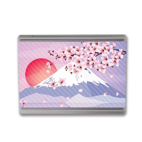 Image of MightySkins Carbon Fiber Skin Compatible with Microsoft Surface Laptop Go 3 (2023) Full Wrap Kit - Fuji Sunset | Protective, Durable Textured Carbon Fiber Finish | Made in The USA