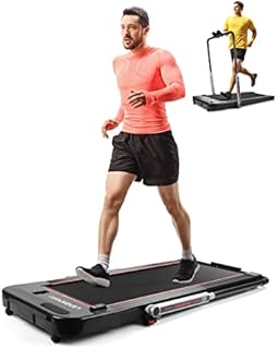 LSRZSPORT 2 in 1 Folding Treadmill 2.5HP Under Desk Electric Treadmill with Speaker, Remote Control and LED Display Walking Jogging Running Machine for Home Office, Installation-Free, Upgraded Version