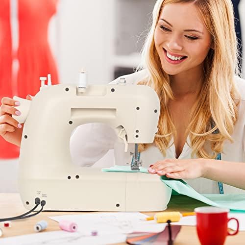 Luby Electric Portable Sewing Machine, Goodlooking Cream & Blue, Small