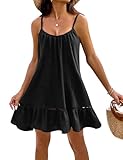 Blooming Jelly Womens Bathing Suit Cover Up Swim Cover Ups Beach Dresses Eyelet Swimsuit Coverups (L, Black)