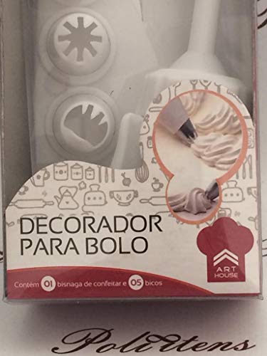 Decorador 5 Bicos Saco Plastico Kit Confeiteiro Bolos Tortas