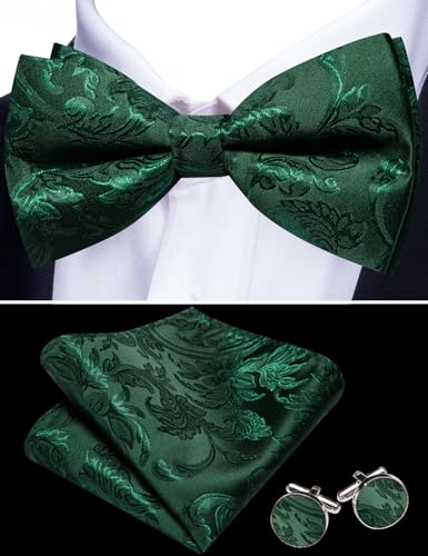 Image of Barry.Wang Men's Suit Vest Tie Bowtie Set Formal Silk Paisley Waistcoat Hanky Cufflinks Lapel Pin Set Wedding Party 7PCS
