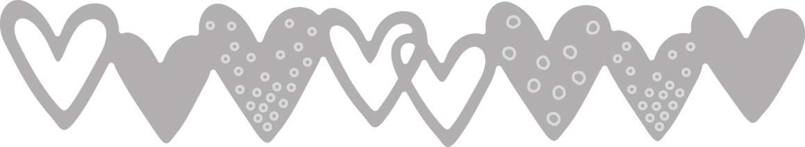 Rayher Punching Template: Garland of Hearts, colourless, 10,6x1,9cm