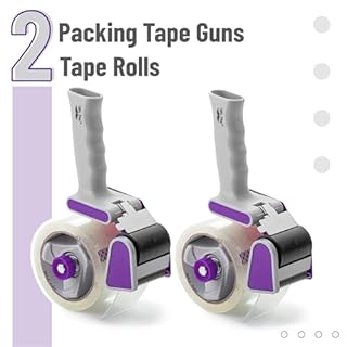 Mr. Pen- Tape Dispenser Gun, 2-Inch, 2 Pack with 2 Rolls, Purple Heavy Duty Tape Gun for Packing Boxes, Moving