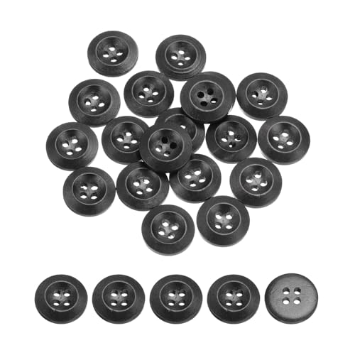 uxcell 80 boutons bois 20mm trou couture noir