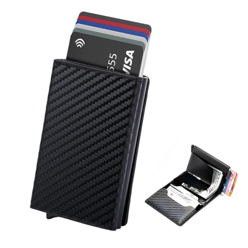YasJess Geldbörse Herren RFID Kreditkartenetui Leder mit NFC Blocker Schutz Slim Herren Geldbörse für Kreditkarten Personalausweis