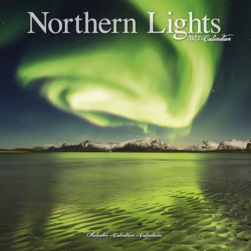 Northern Lights 2025 Square Wall Calendar, Multi, 12"W x 12"H