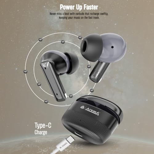 Image of AROMA TWS30 Upto 50Hr Playtime*, Dual Paring, BT V5.3, Fast Charging, Heavy Bass Bluetooth