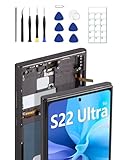OLED for Samsung Galaxy S22 Ultra 5G Screen Replacement OLED Display Touch Screen Digitizer Assembly Supports Fingerprint with Frame + Tools + Replacement Guide (Matte Black)