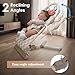 Tiny Marvels Baby Bouncer, 3-Point Harness Baby Bouncer Seat for Newborn Toddler, Portable Baby Rocking Chair with Sensory Toys and Music, Compact & Portable Baby sit up chair (Sand Checks)