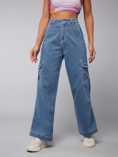 Image of Dolce Crudo Women's Wide Leg High-Rise Clean-Look Jean's