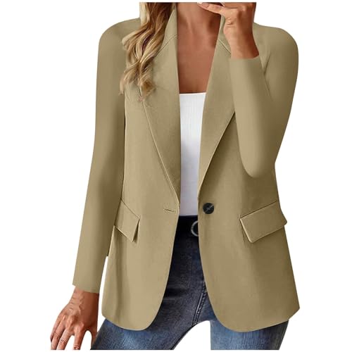 Blazer femme élégant avec bouton veste habillée mi-saison chic manches longues