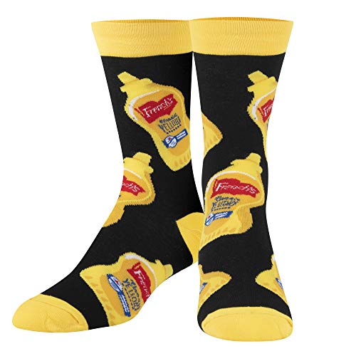 Crazy Socks, Unisex, Food, Frenchs Mustard, Crew Socks, Novelty Silly Fun Cute