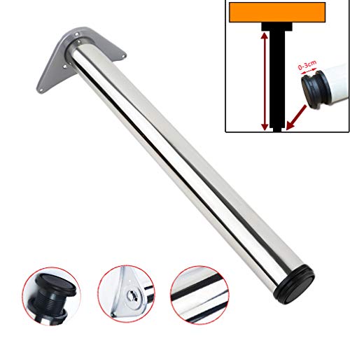 Preisvergleich Produktbild Tischbeine Edelstahl,Schreibtisch-Möbelfüße,Bar Schreibtischbeine,Höhen-verstellbar Tischfüße Metall,Stützfüße für Küchen-Arbeitsplatte,1Stück - Verstellfüße,20-160cm Optional(95cm / 37.4in)