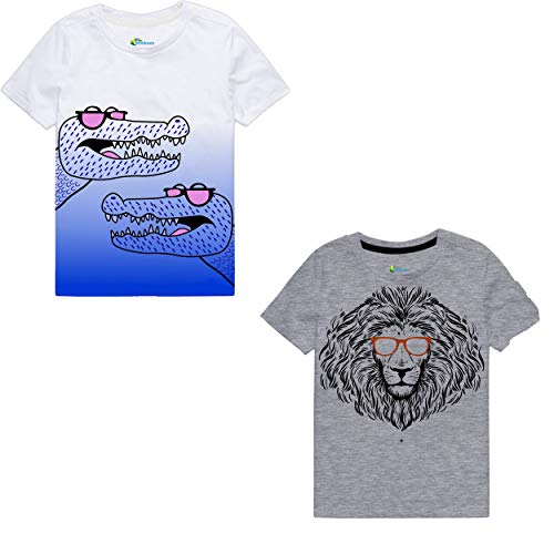 Image of Real Basics Boy's Regular Tshirt(Pack of 2)