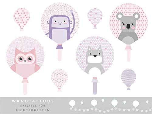 CREATIVECOTTON Adhesivos de pared para fijar cadenas de luz en la habitación de los niños y la habitación del bebé (globos morados) Cover