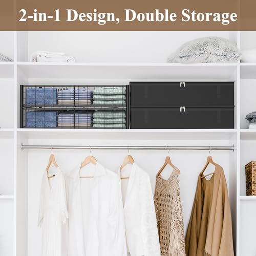 Image of Hleelomi Under Bed Storage with Wheels and Storage Bag, 360 Rolling Under Bed Metal Drawers for Clothes, Blankets, Books and Shoes,Black, 2pack
