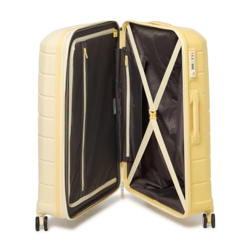 Image of Samsonite Freeform Large Checked Luggage with Dual 360 Spinner Wheels - TSA Lock, Airline-Approved - Lightweight Durable Polypropylene Expandable Hardshell - Electric Yellow