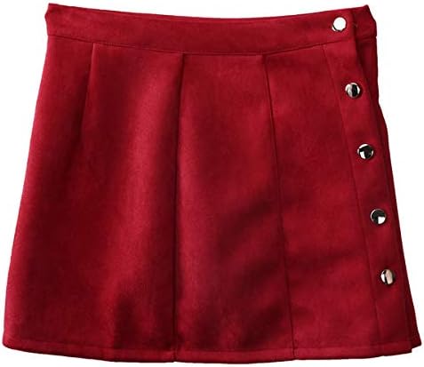 YMKCBB Gonna Corta Abbigliamento Gonna in Pelle Scamosciata Gonna Vintage  Anni 90 Gonna Casual Invernale A Vita Alta con Bottone M Rosso Vino :  Amazon.it: Abbigliamento
