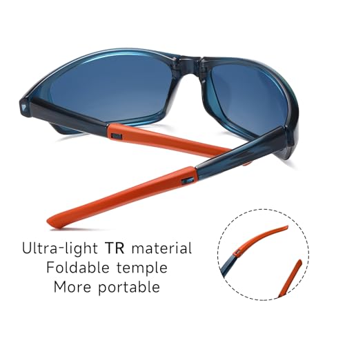 Foldable Polarized Wrap Around Sunglasses For Men - Lightweight Cycling Sports for Fishing Glasses UV Protection4
