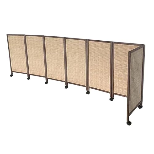 ショートルームディバイダー、3/4/5/6/7/8パネルポータブル可動スクリーン、遮光通気性プライバシーパーティション、ホームオフィススクール用(80x40cm-7 panels)