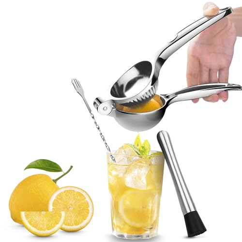 3-Piece Stainless Steel Cocktail Set with Lemon Squeezer
