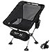 Rock Cloud Chaise de camping portable ultralégère pliante avec grands pieds antidérapants pour camping, randonnée, pelouse, plage, sport, noir