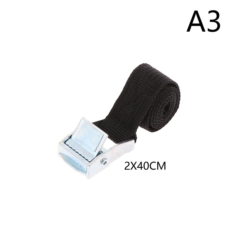 Ratschen-Gepäckgurte, 2 Stück, schwarz, Spanngurt mit Metall-Abschleppseil for Auto, Motorrad, Fahrrad(25x500mm)